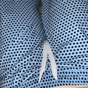 Calvin Klein Collection Blue Polka Dot Wide Leg Pants